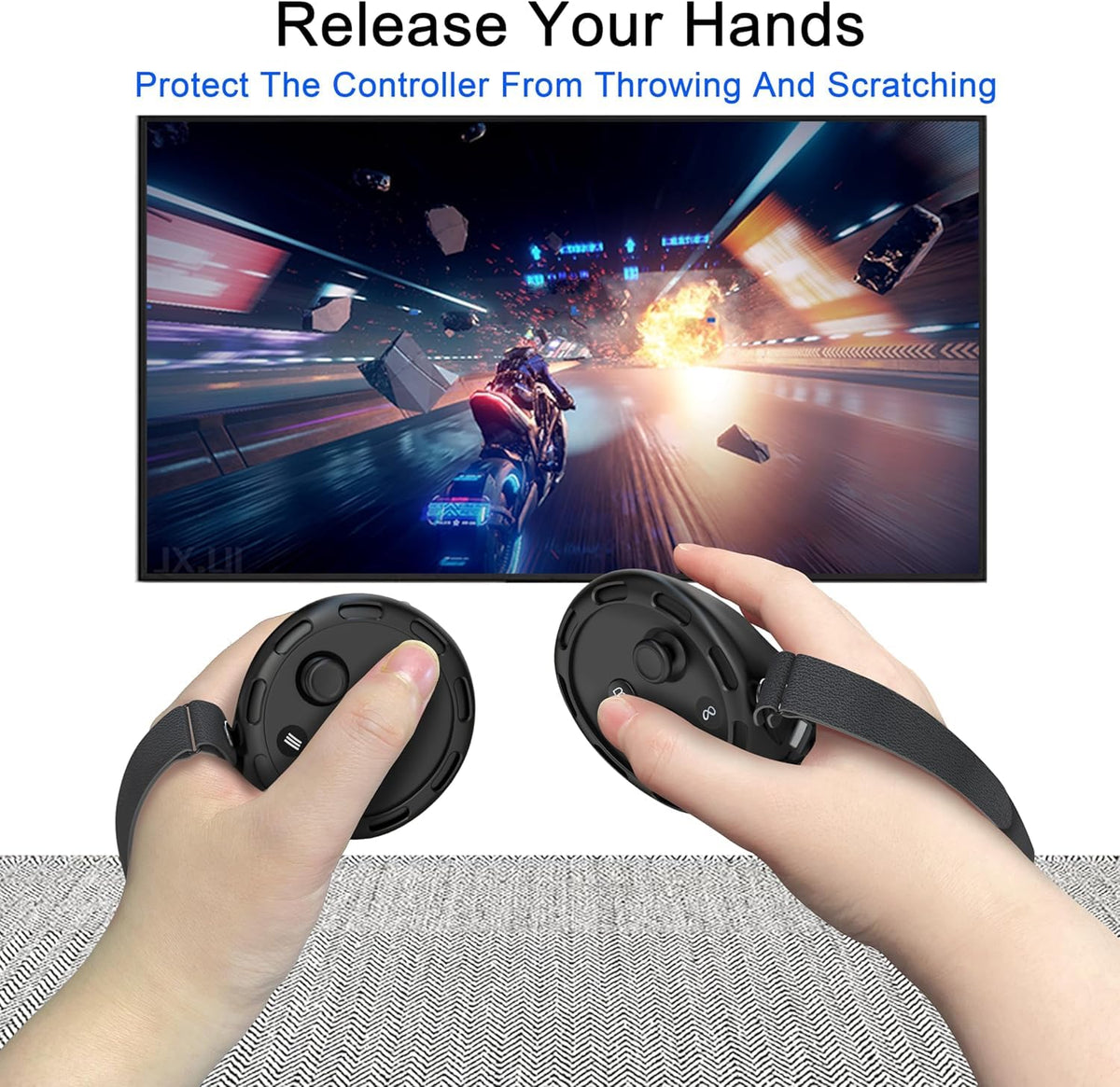 Controller Grips with Battery Opening Covers Black R387