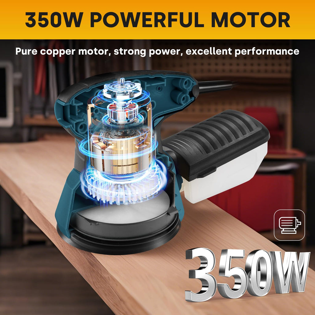 Orbital Sander with 6 Speeds, Dust Collection, 5 in, 3A Corded H738