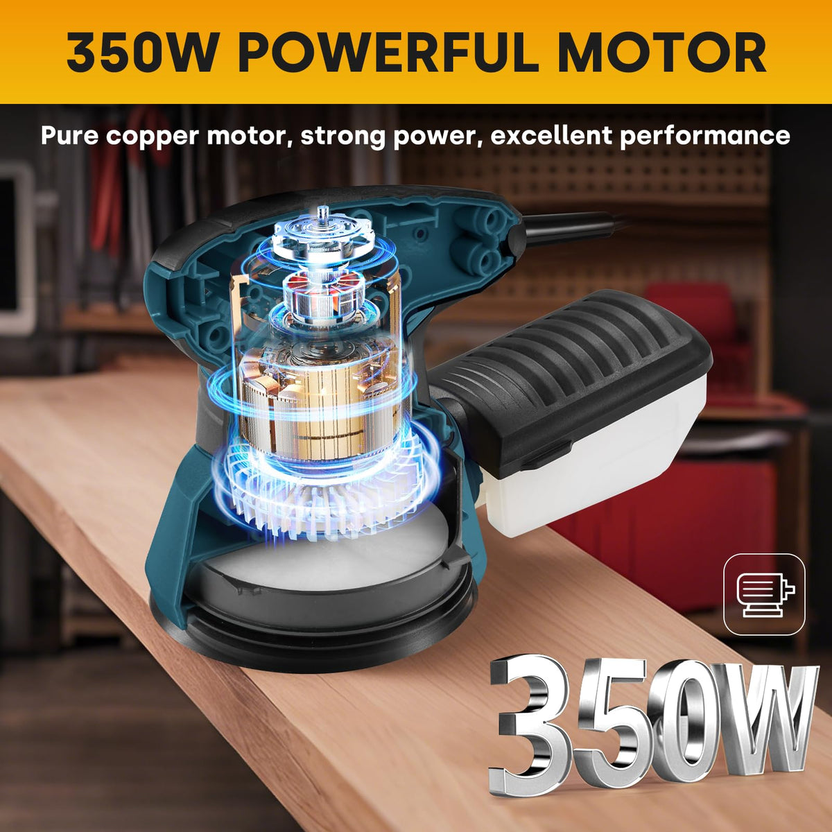 Orbital Sander with 6 Speeds, Dust Collection, 5 in, 3A Corded H738