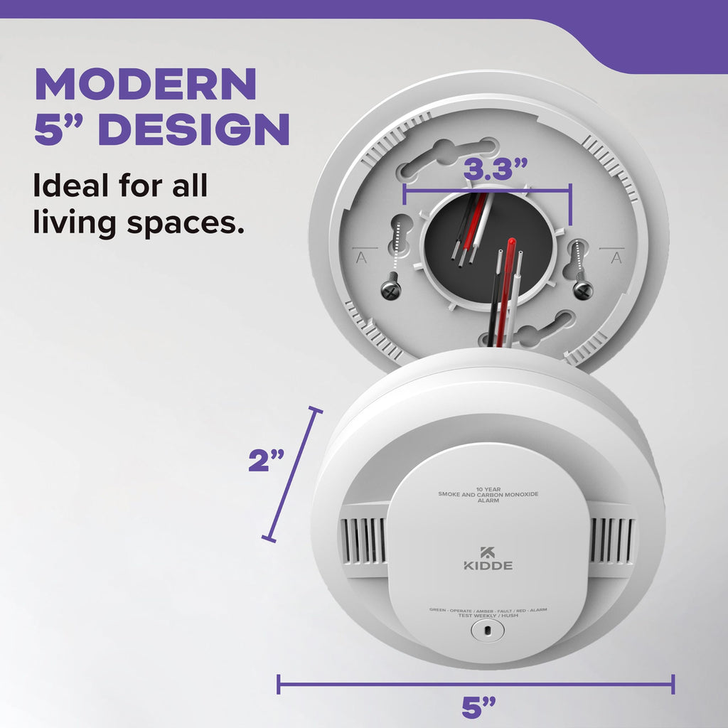 Smoke & CO Detector, Hardwired & 10-Year Battery, 3 Pack J34011