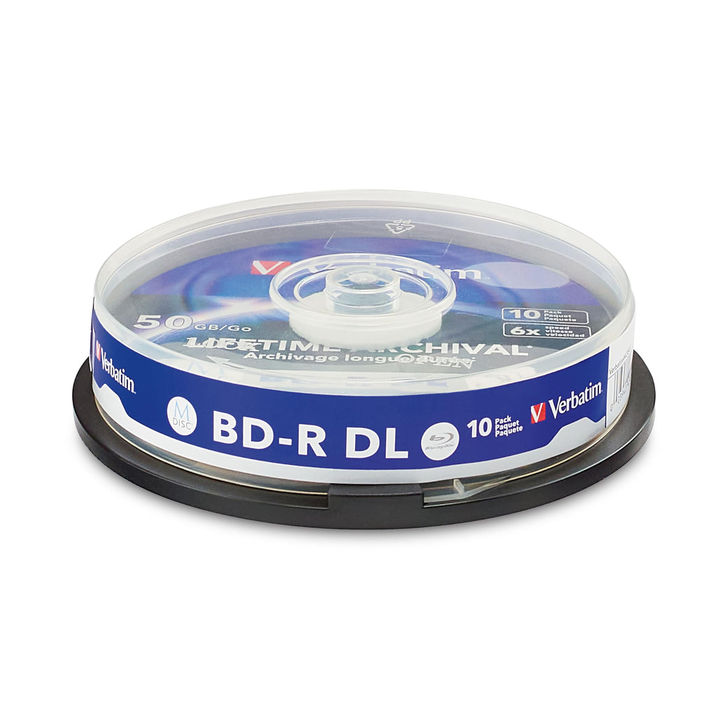 M DISC BD-R DL 50GB Inkjet Printable Discs, 10 Pack W853198