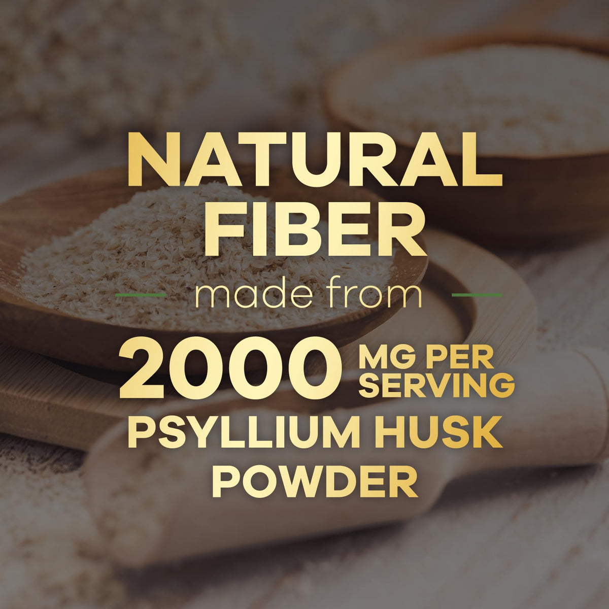 Psyllium Husk Powder 2000mg Fiber Supplement 60 Capsules H172517