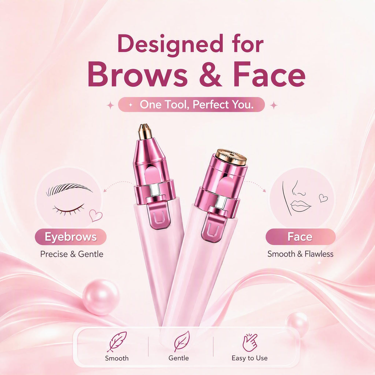 Pink USB Rechargeable Facial Hair Remover T1378