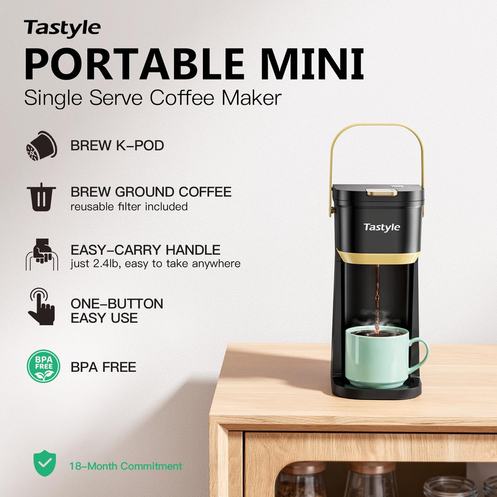 Mini Single Serve Coffee Maker with 30 Descaler Tablets K695471