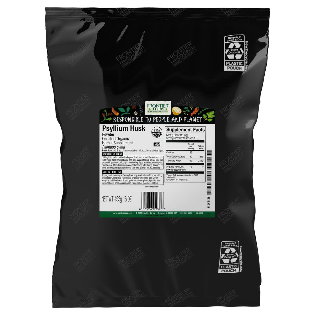 Organic Psyllium Husk Powder 1lb Z54994