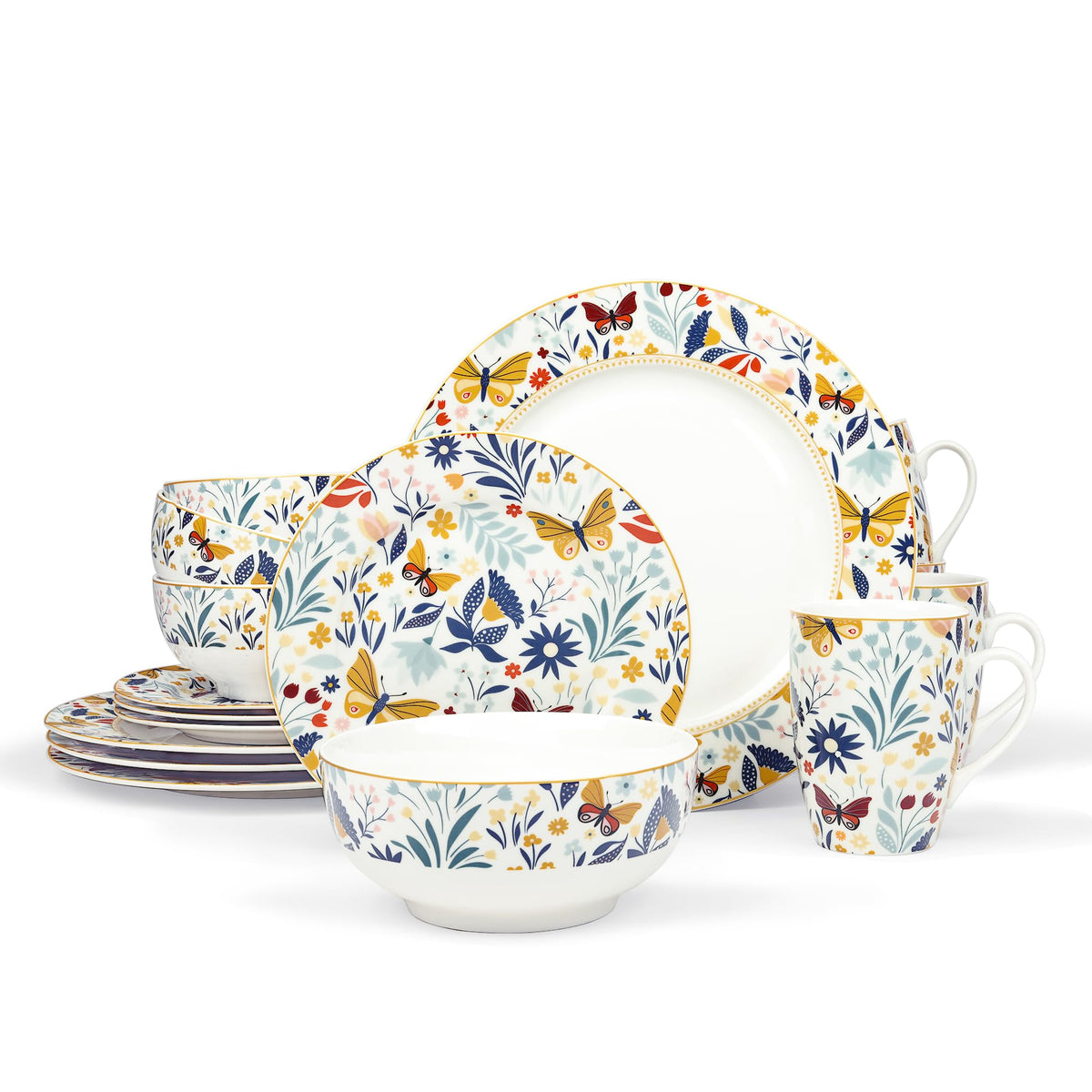 16 Piece Vintage Porcelain Dinnerware Set for 4 R304401