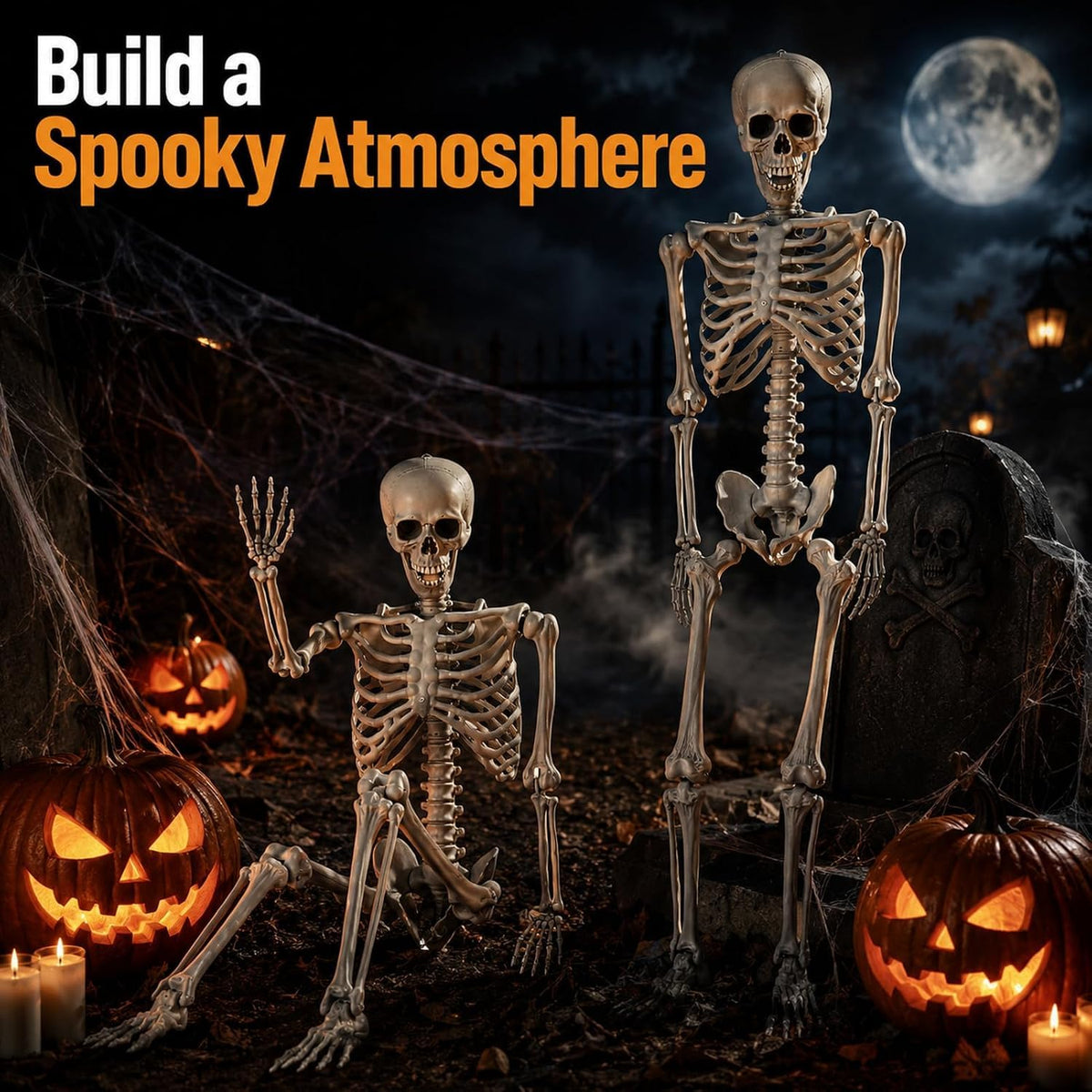5.4 ft Full Body Plastic Skeleton Prop P62506