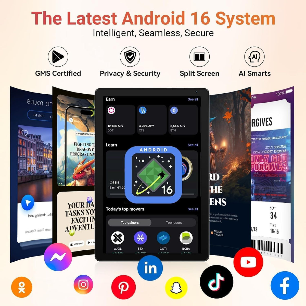 10.1" Android 16 Tablet Octa-core 36GB+128GB Dual Camera H542