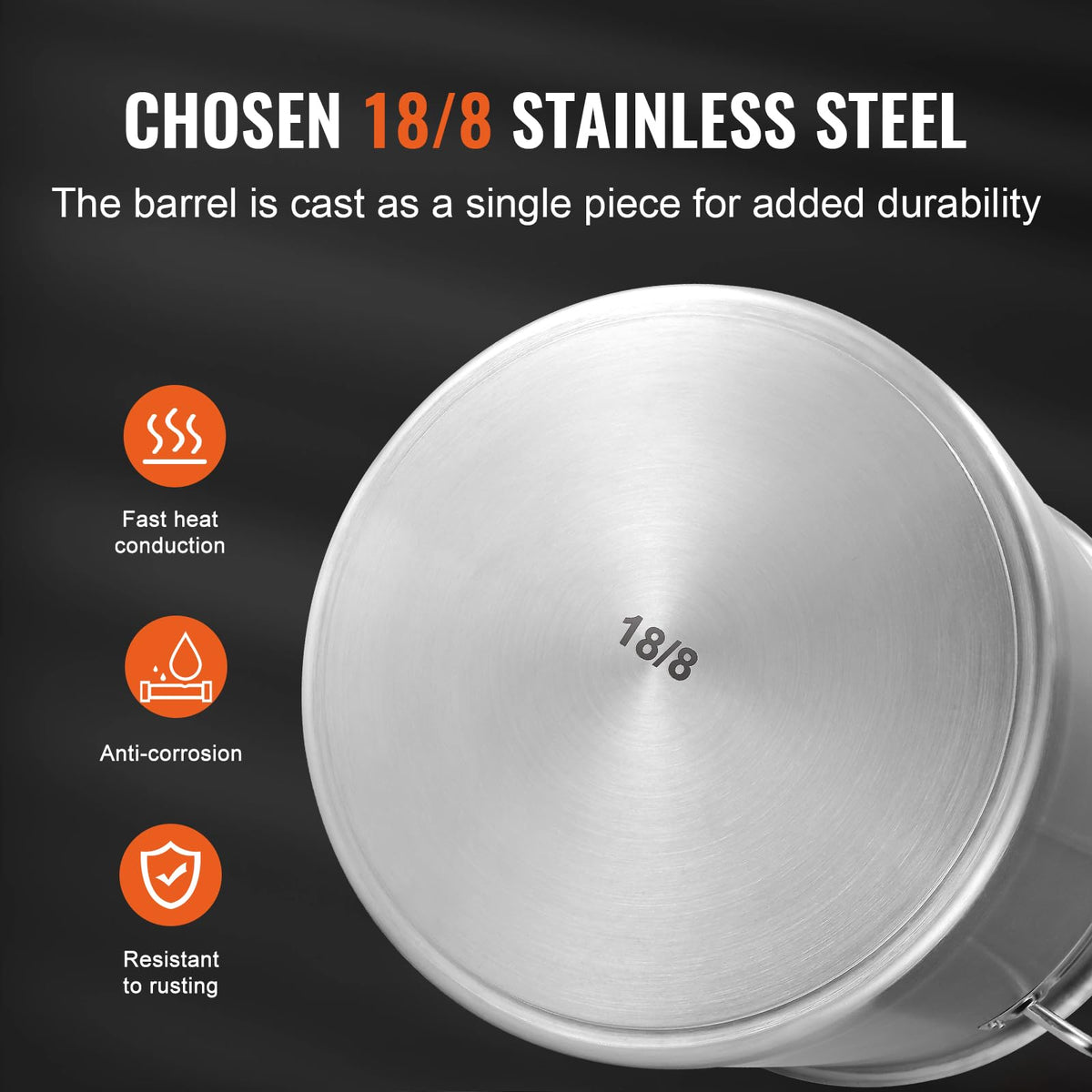 18/8 Stainless Steel 42QT Stockpot N8044