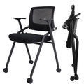 2 Pack Black Mesh Folding Office Chairs with Wheels H6877