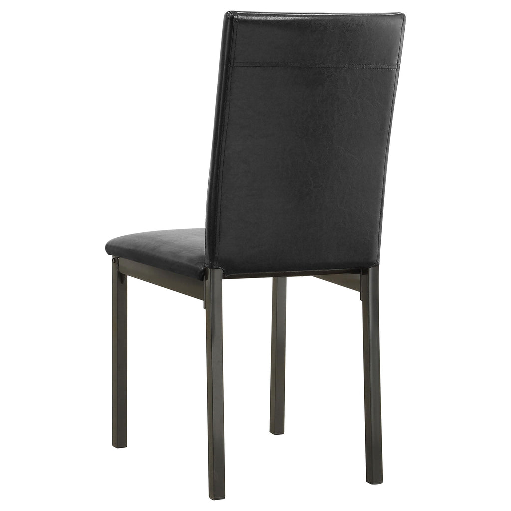 Set of 2 Faux Leather Upholstered Dining Side Chair Black and Grey Z8624