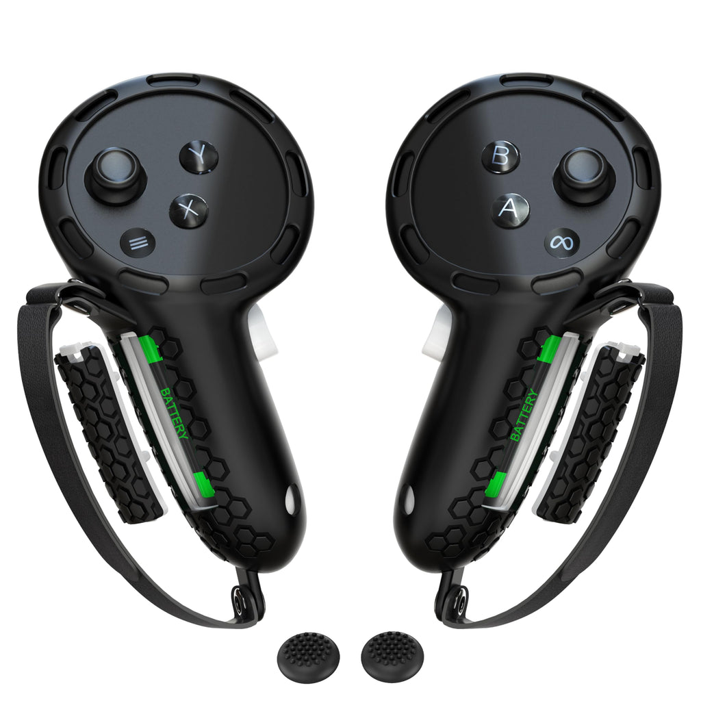 Controller Grips with Battery Opening Covers Black R387