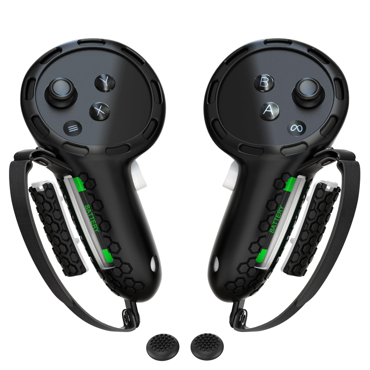 Controller Grips with Battery Opening Covers Black R387