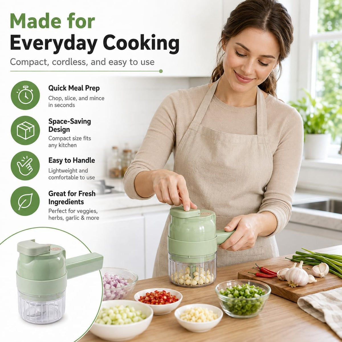 4 in 1 Handheld Electric Vegetable Chopper Y316454