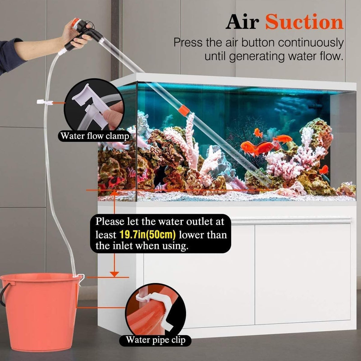 5 in 1 Aquarium Gravel Cleaner Fish Tank Kit R855574