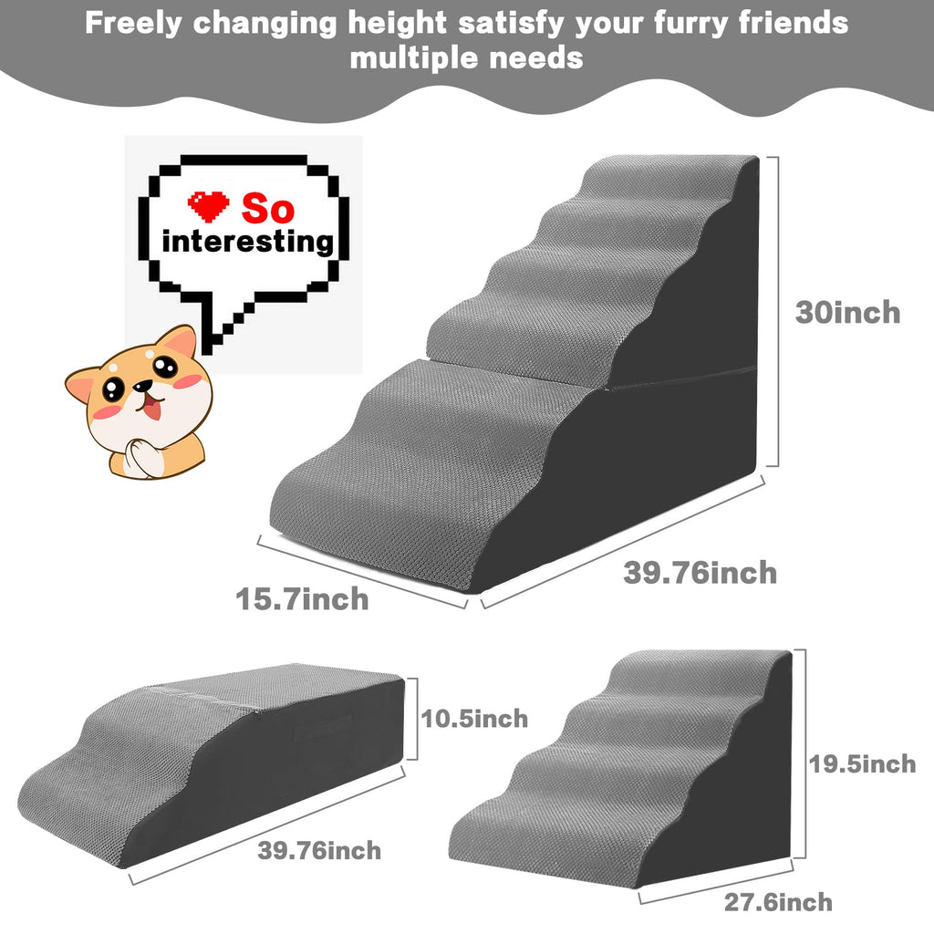 6-Step Grey Foam Dog Stairs T659976