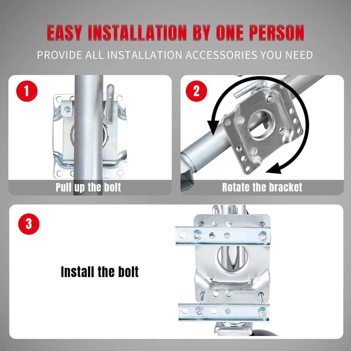 1000 lbs Swivel Boat Trailer Jack with Wheel M395702