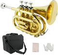 Bb Flat Brass Pocket Trumpet with 7C Mouthpiece P570377