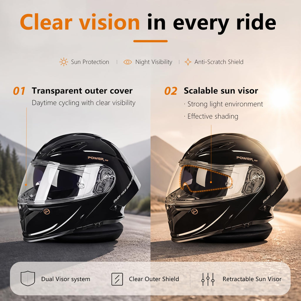 Motorcycle Helmet Bluetooth DOT Approved S390