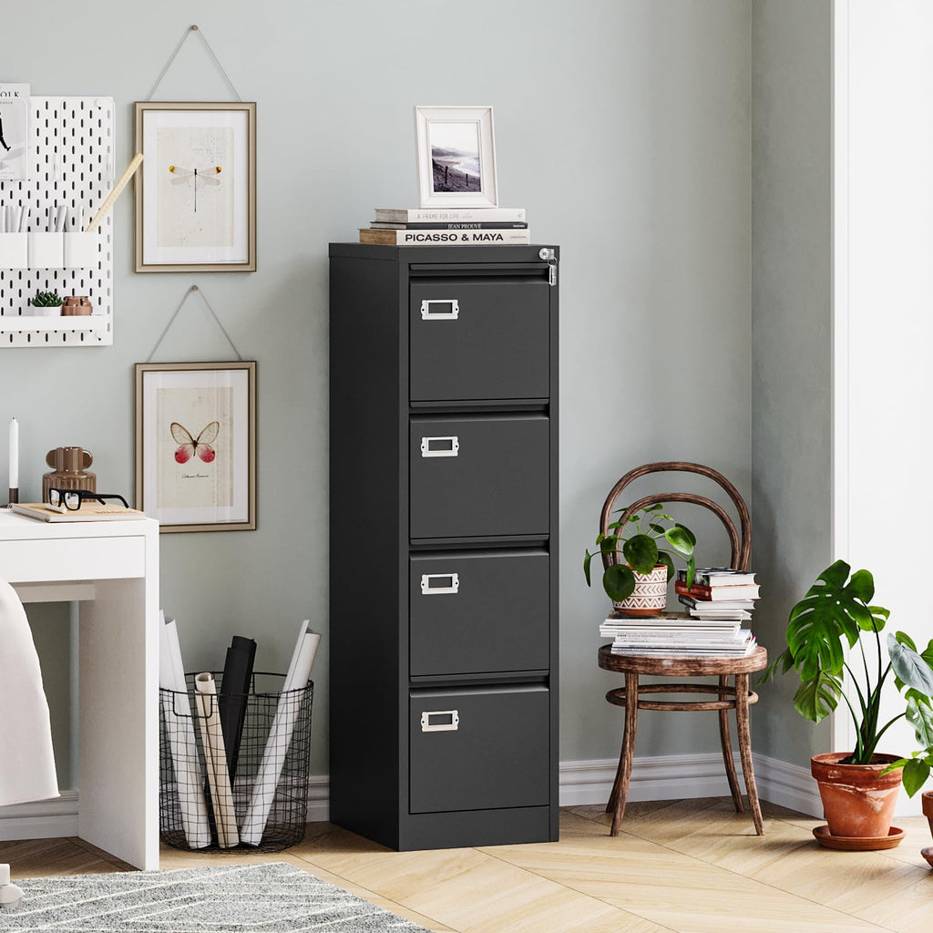 4 Drawer Metal File Cabinet with Lock W7178