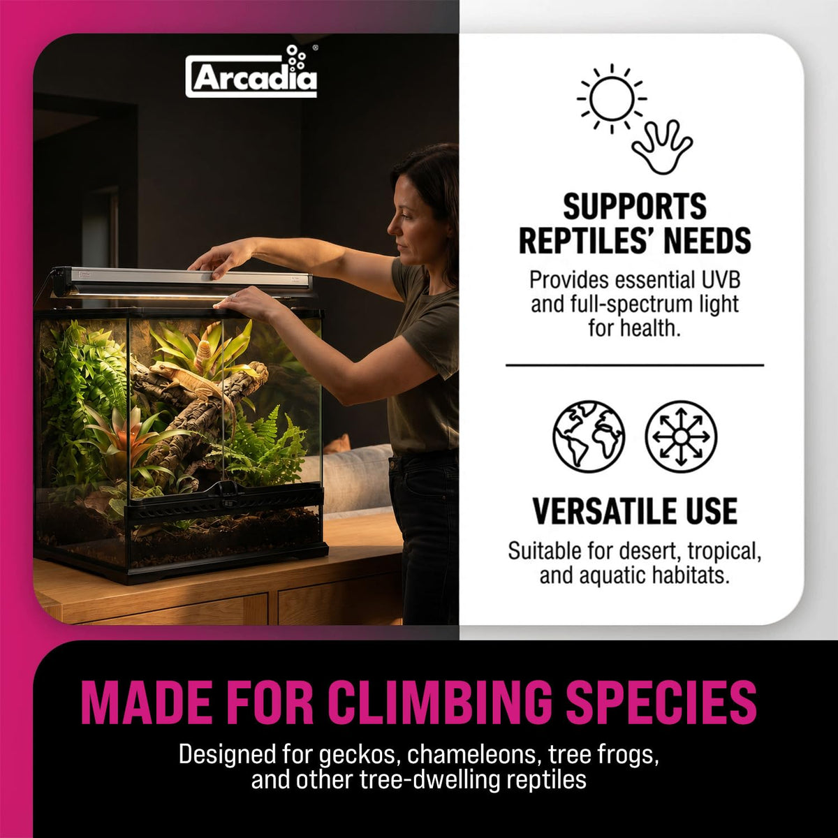 22.5" 24 Watts 12% UVB Desert Reptile Light Fixture Kit M1010