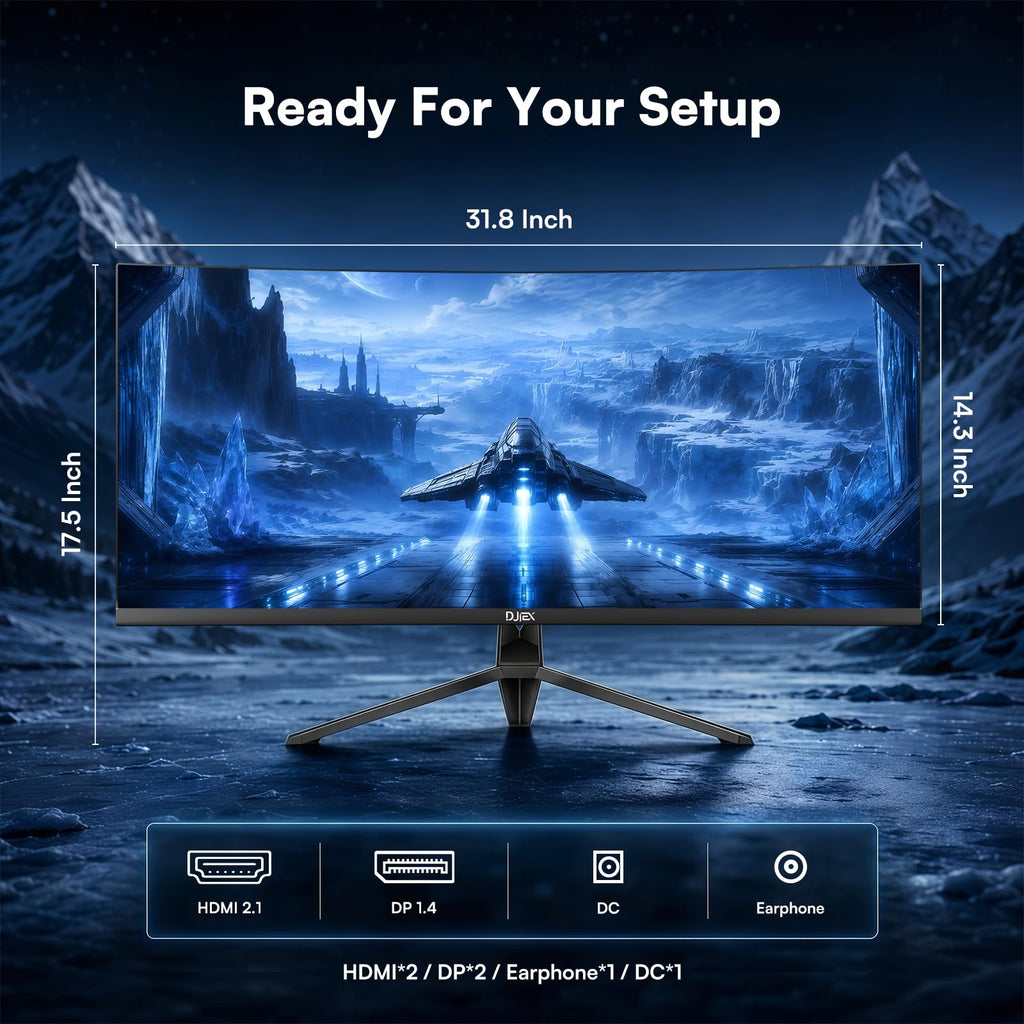 34 Inch Ultrawide Curved Gaming Monitor WQHD 165Hz 1500R X477
