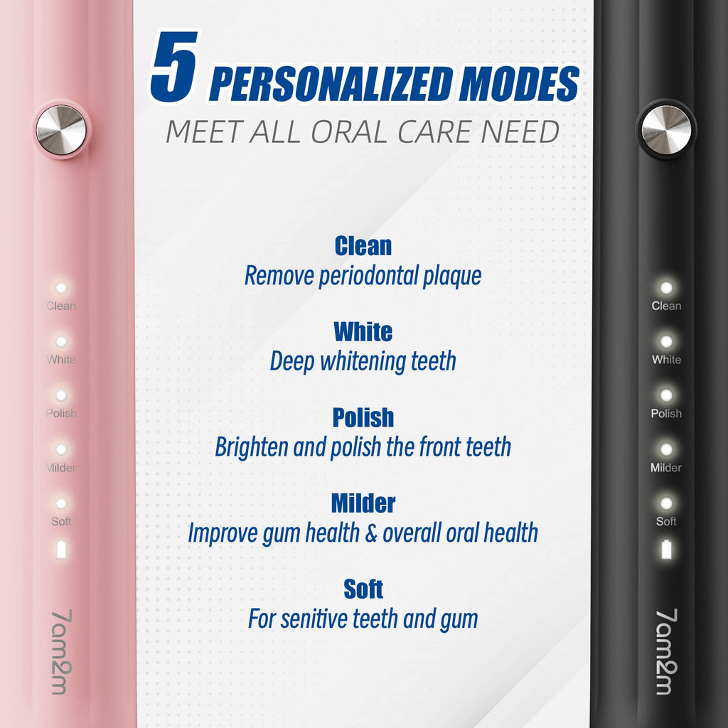 Sonic Electric Toothbrush with 12 Brush Heads 2 Pack D7209
