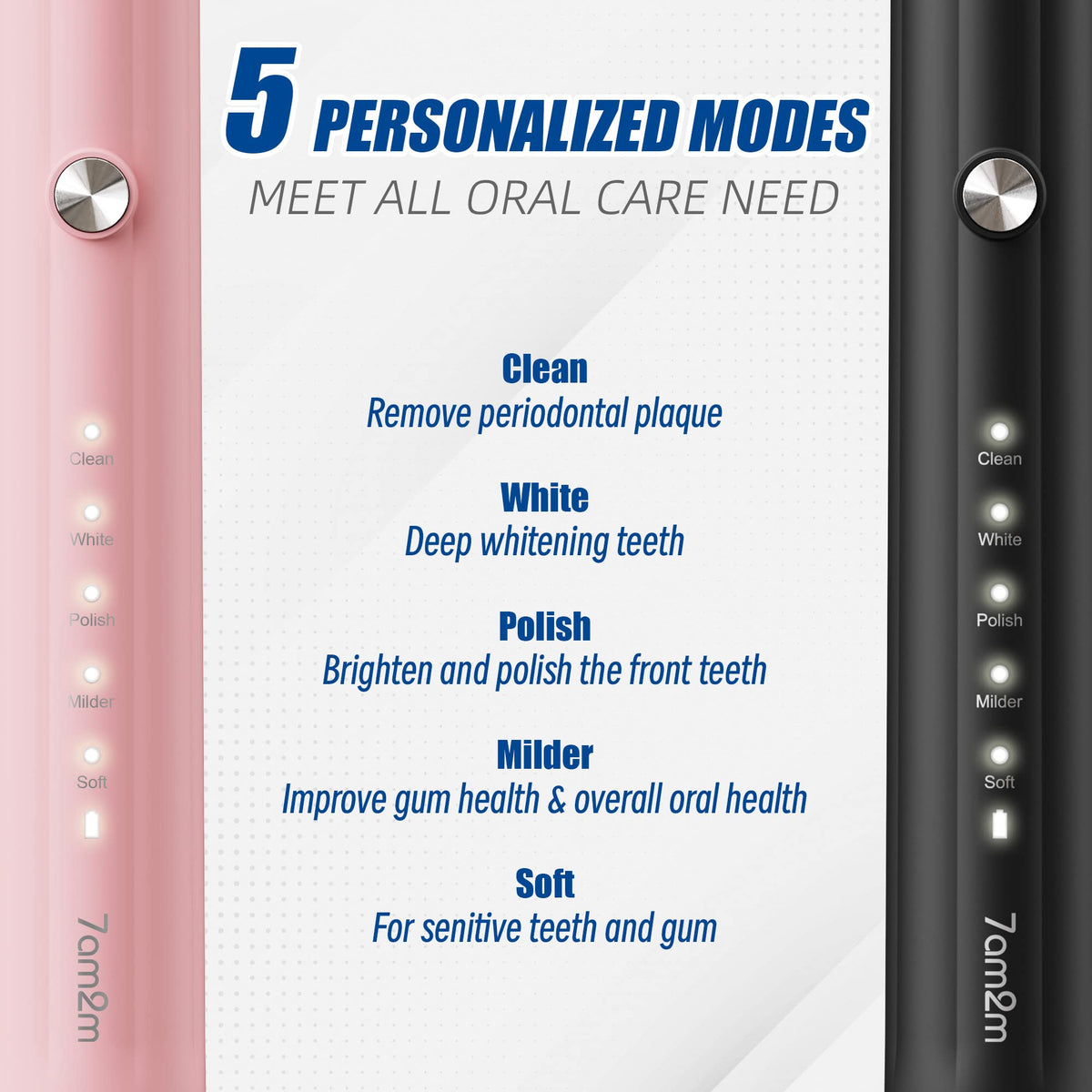 Sonic Electric Toothbrush with 12 Brush Heads 2 Pack D7209