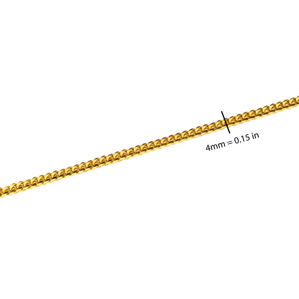 10K Yellow Gold 4mm Cuban Link Chain Necklace X95807