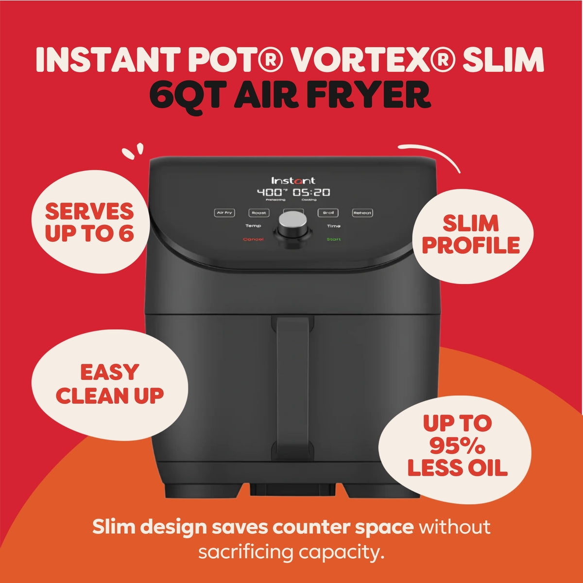 6QT Nonstick Dishwasher-Safe Air Fryer D82581