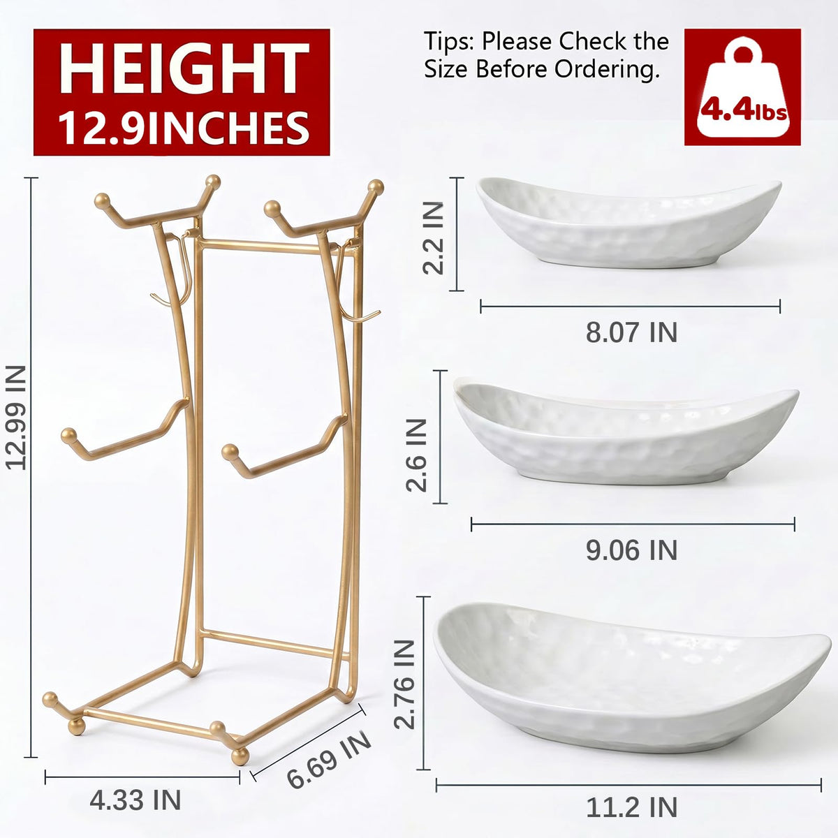 3 Tier Ceramic Fruit Bowl Stand V97481
