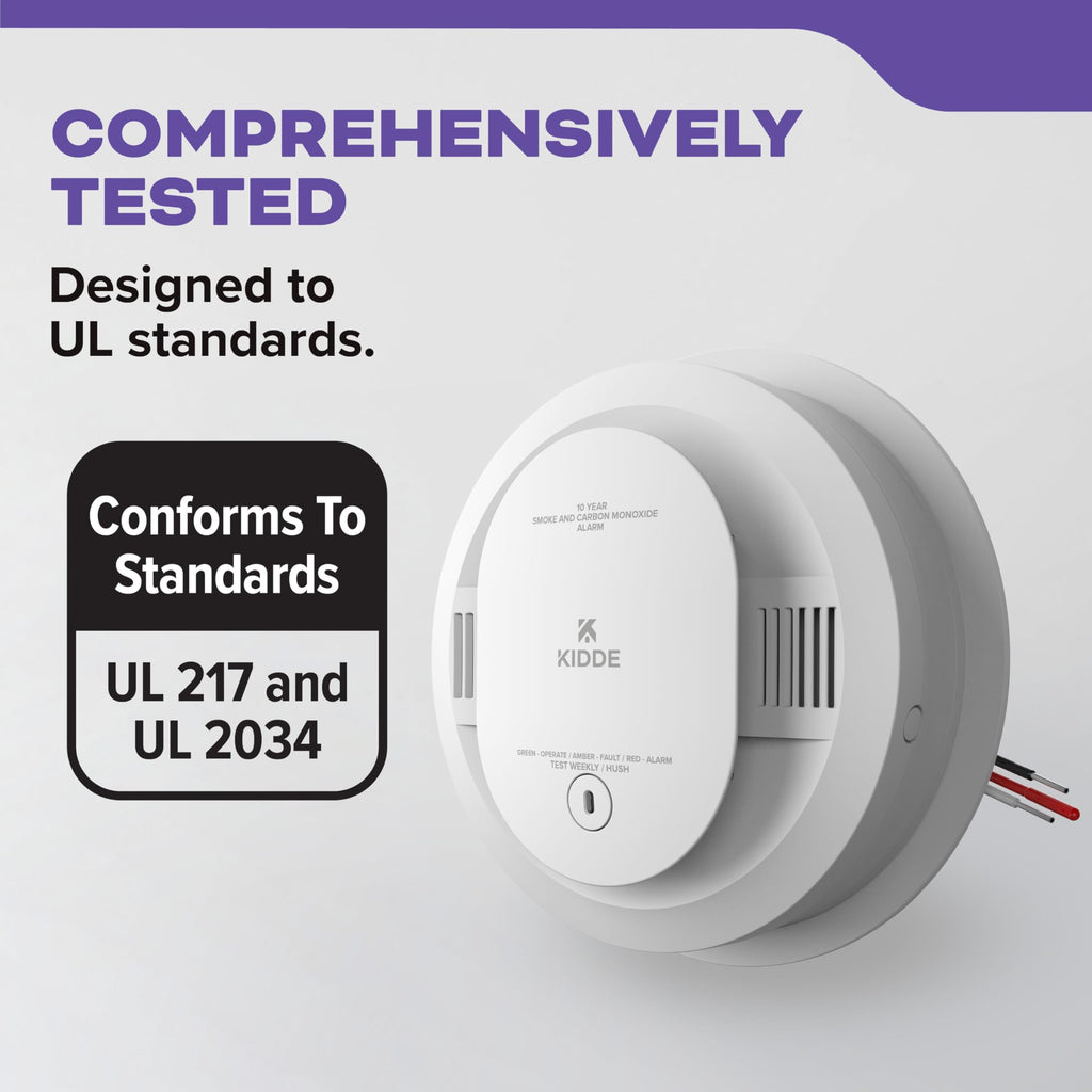 Smoke & CO Detector, Hardwired & 10-Year Battery, 3 Pack J34011