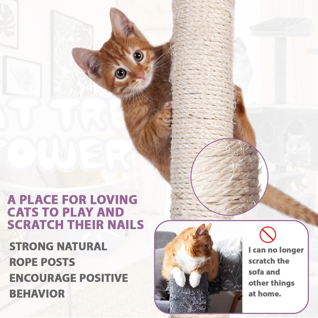 70 Inches Multi-Level Cat Tree with Scratching Posts K321735