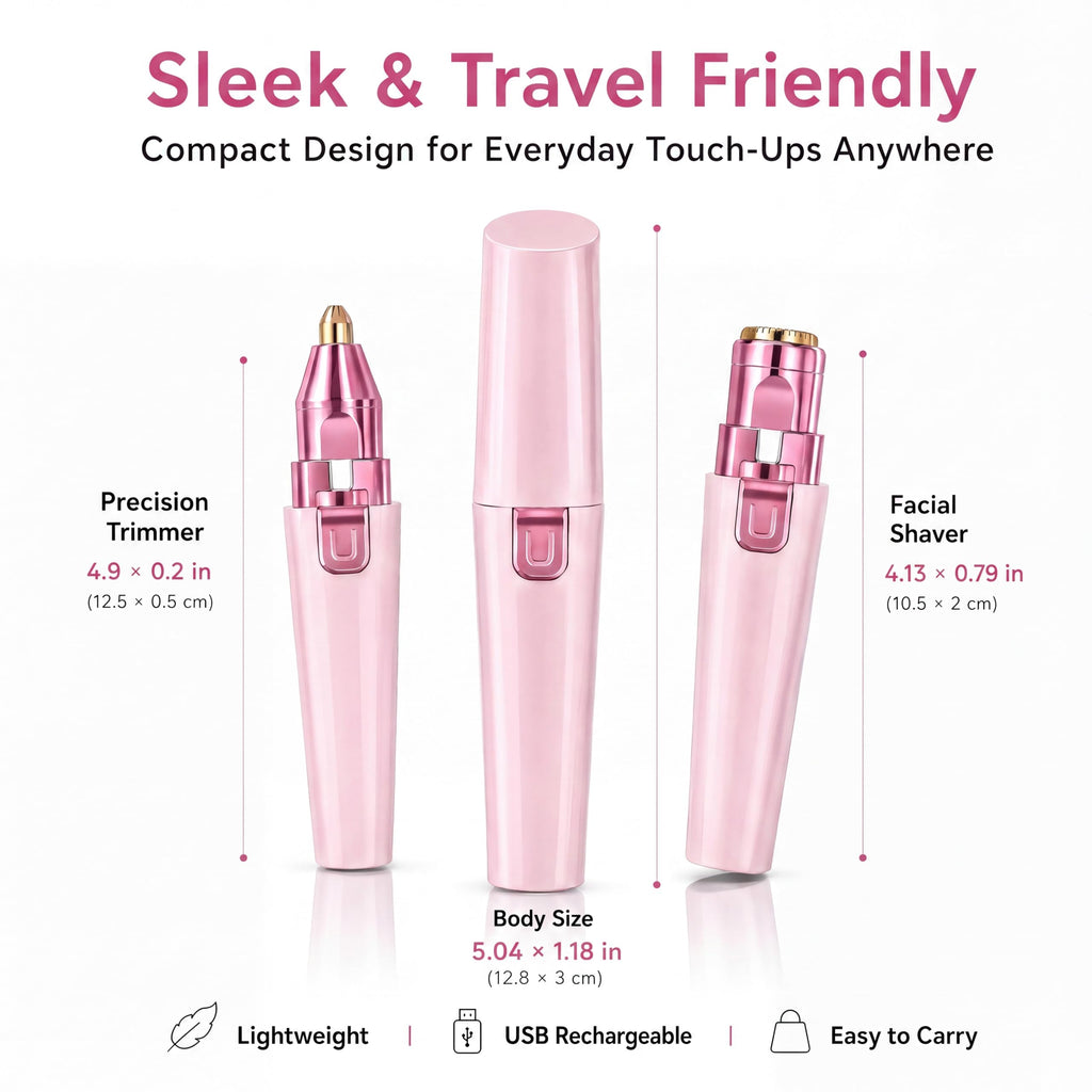 Pink USB Rechargeable Facial Hair Remover T1378