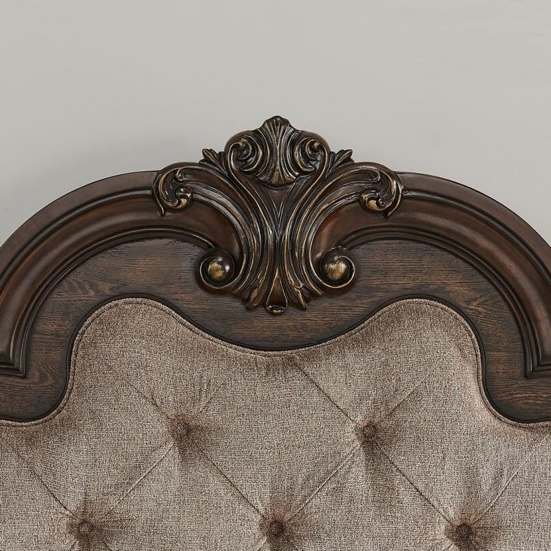 Dark Cherry Wood Eastern King Traditional Platform Bed N14604
