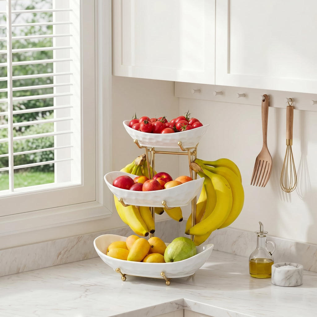 3 Tier Ceramic Fruit Bowl Stand V97481