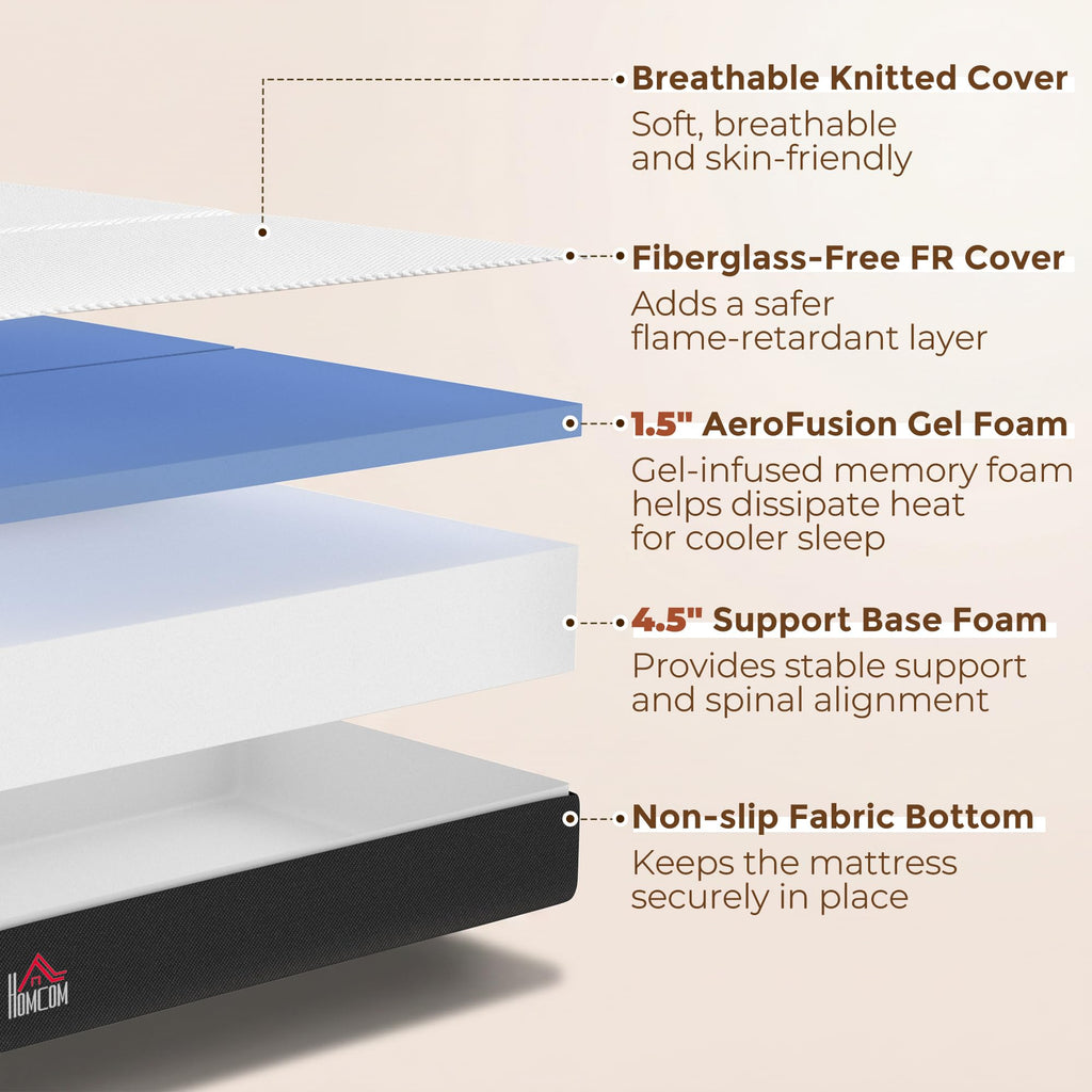 6 Inch Memory Foam Queen Trifold Mattress O84519