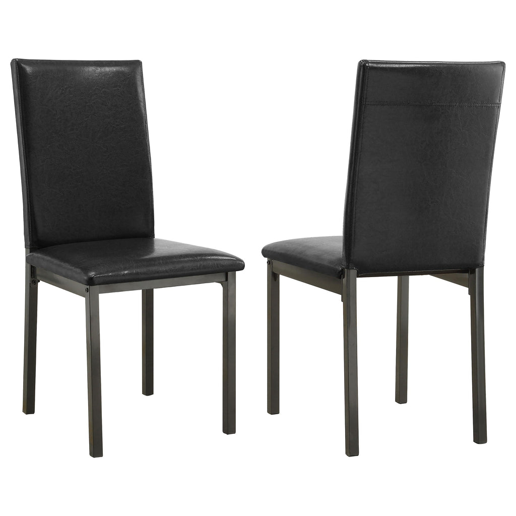 Set of 2 Faux Leather Upholstered Dining Side Chair Black and Grey Z8624