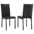 Set of 2 Faux Leather Upholstered Dining Side Chair Black and Grey Z8624
