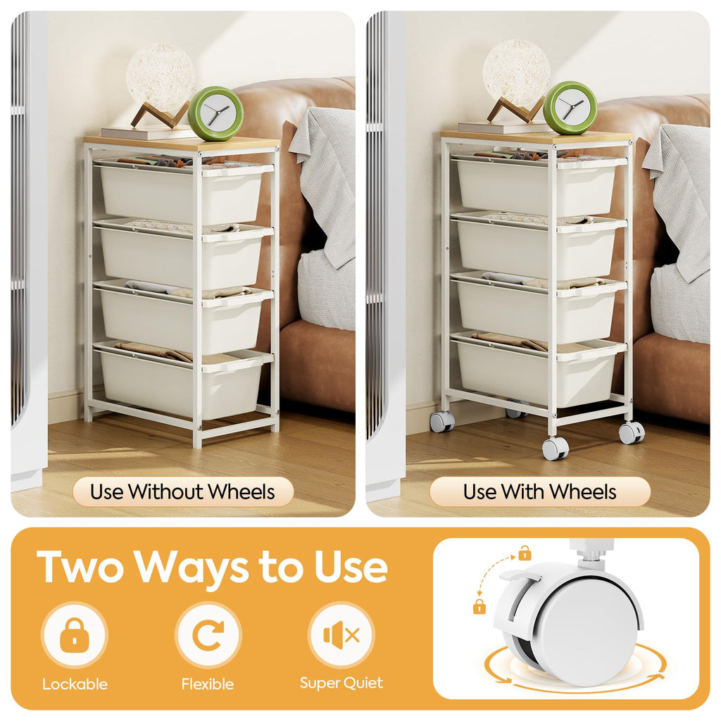 Slim Rolling Cart with 4 Drawers Q356573