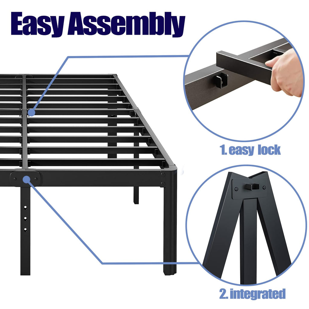 California King Heavy Duty Metal Platform Bed Frame with Round Corners X118773