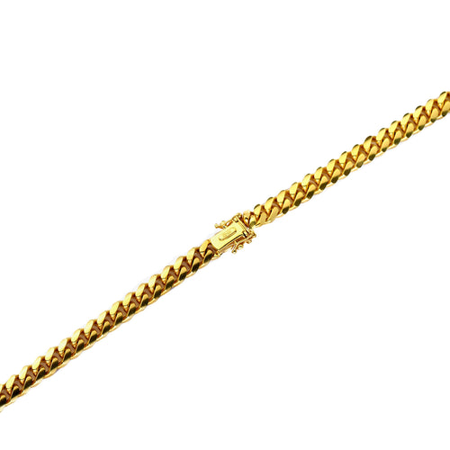 10K Yellow Gold 4mm Cuban Link Chain Necklace X95807
