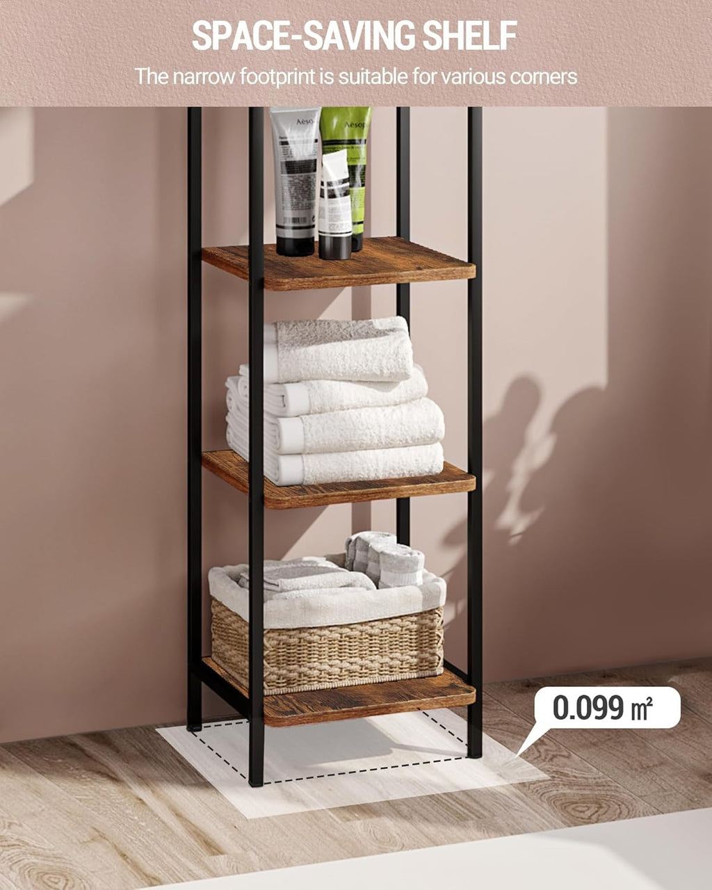Narrow Industrial Bookcase N530