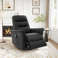 Black Boucle Swivel Rocker Glider Lounge Chair O48613