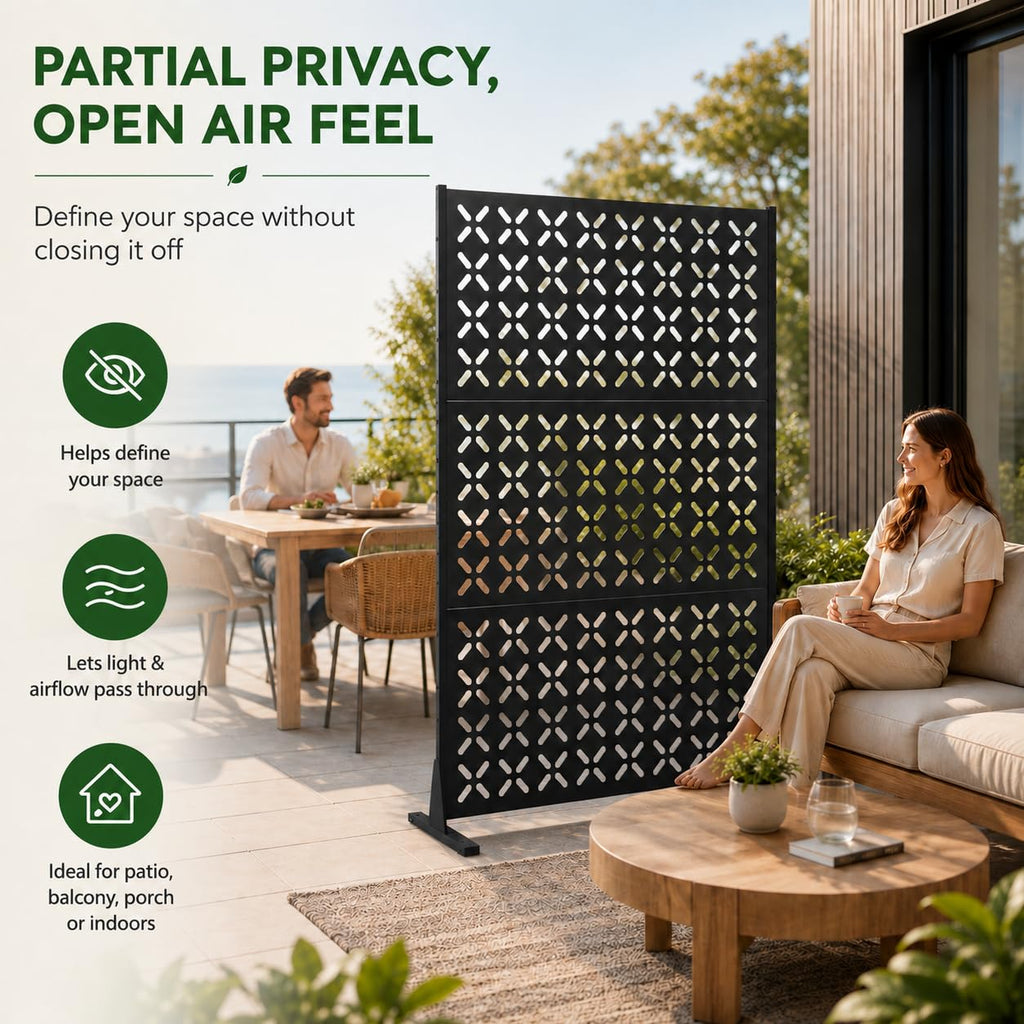 72" Decorative Metal Outdoor Privacy Fence Screen U820