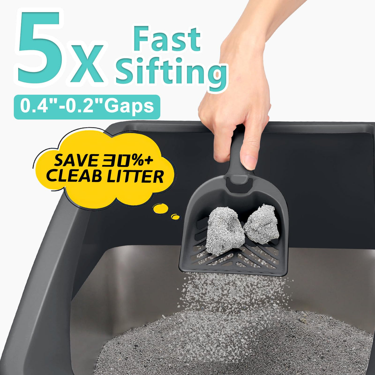 2 Pack XL Stainless Steel Enclosed Cat Litter Box with Lid L36314