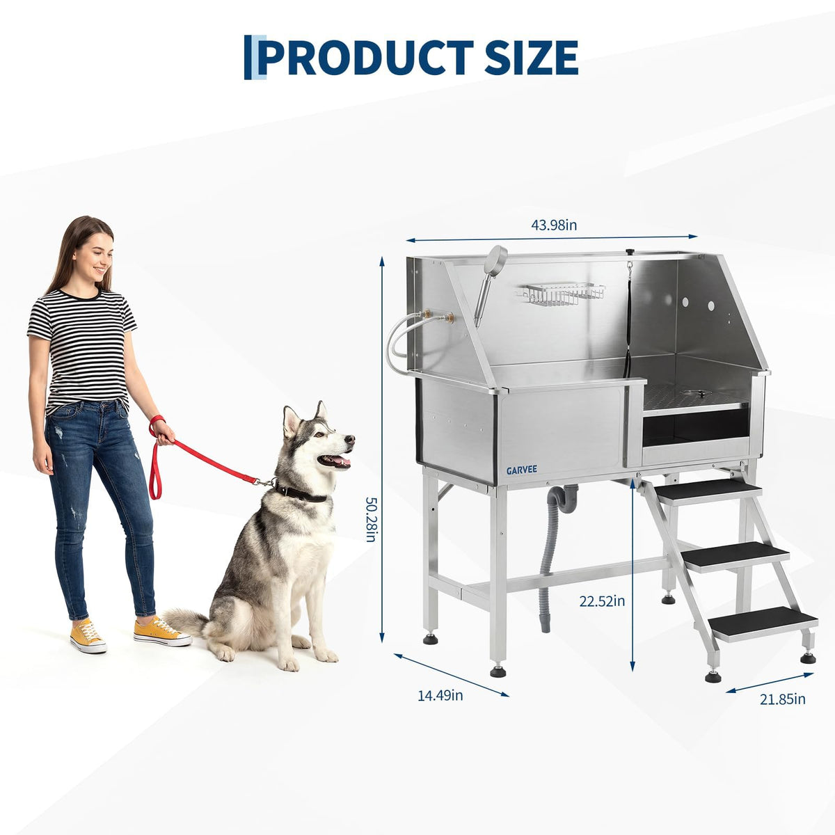 46 Inch Stainless Steel Dog Washing Station V181059