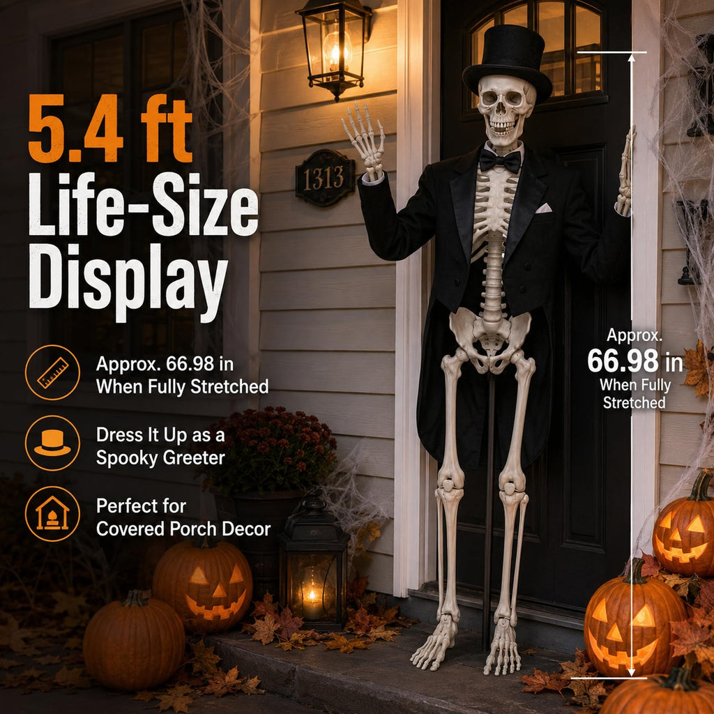 5.4 ft Full Body Plastic Skeleton Prop P62506