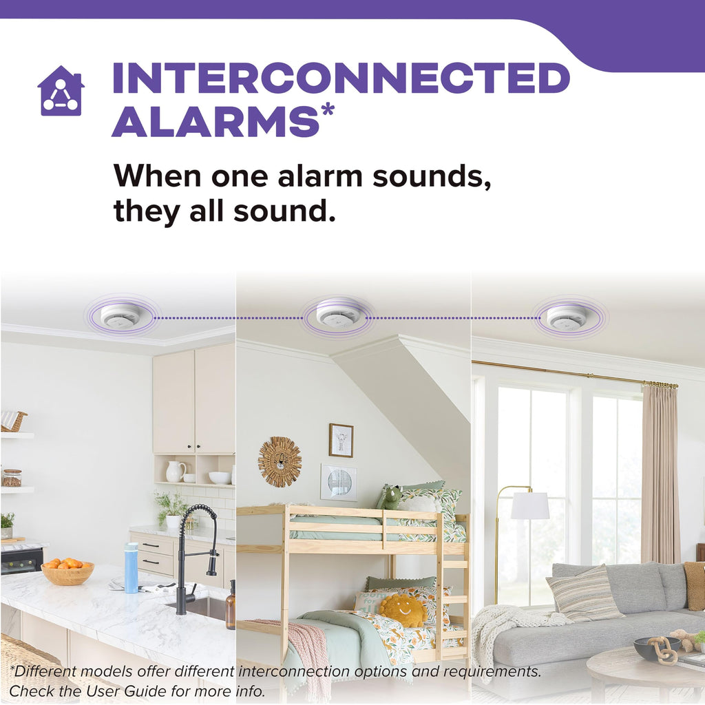 Smoke & CO Detector, Hardwired & 10-Year Battery, 3 Pack J34011