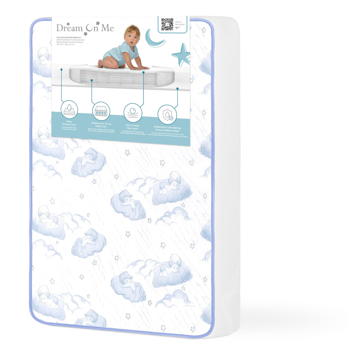 2-in-1 Breathable Inner Spring Portable Crib Mattress Z88842